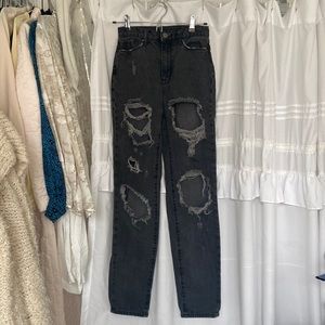 Ripped denim baggy jeans